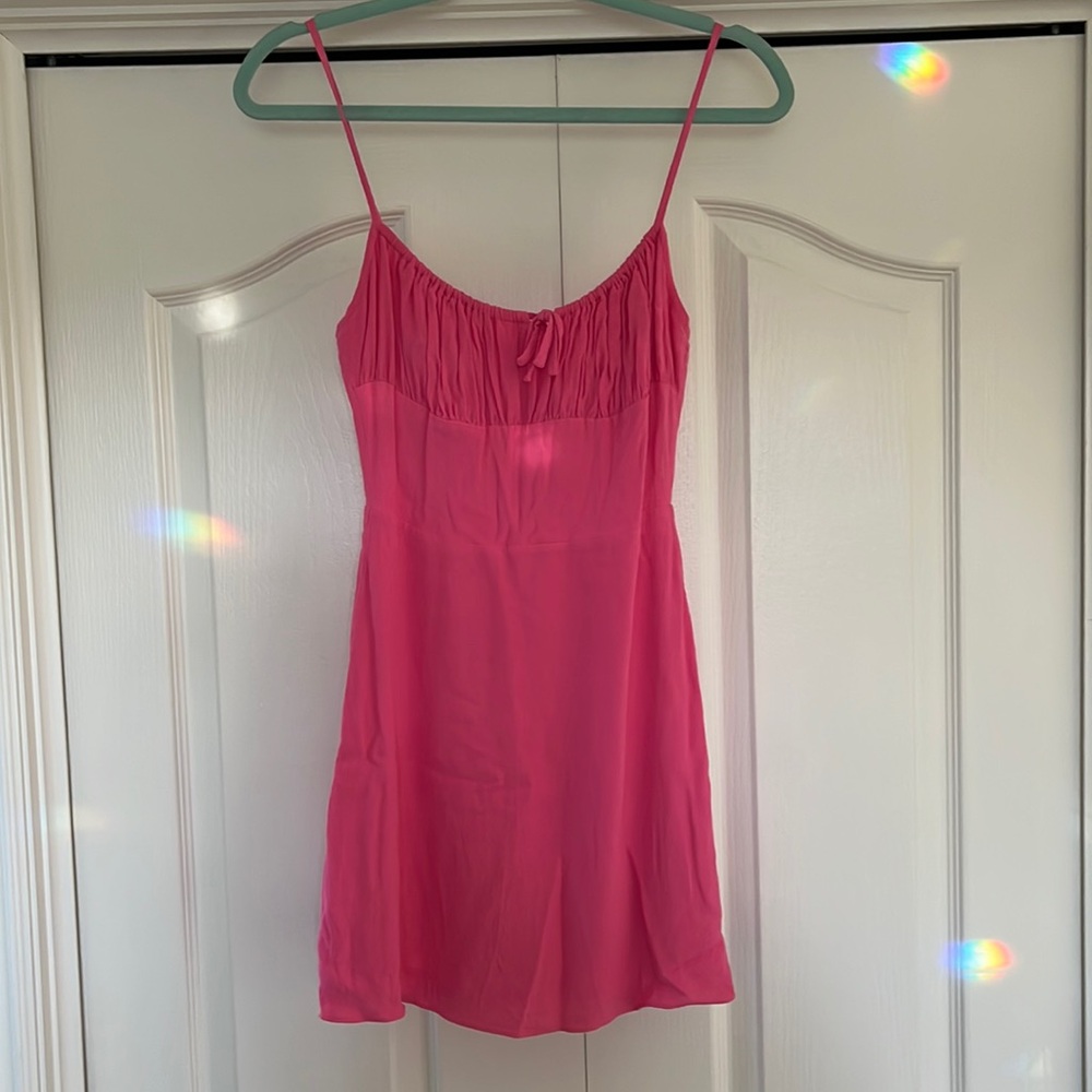 Bright Ping Sunday Best Delilah Aritzia Dress
